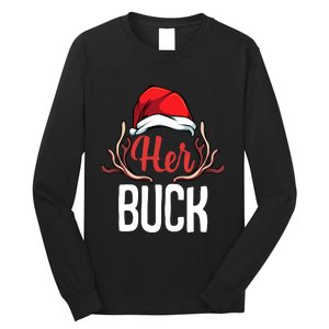 Her Buck His Doe Couples Matching Merry Christmas Long Sleeve Shirt