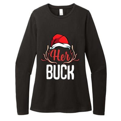 Her Buck His Doe Couples Matching Merry Christmas Womens CVC Long Sleeve Shirt