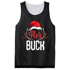 Her Buck His Doe Couples Matching Merry Christmas Mesh Reversible Basketball Jersey Tank