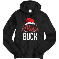 Her Buck His Doe Couples Matching Merry Christmas Tie Dye Hoodie