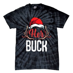 Her Buck His Doe Couples Matching Merry Christmas Tie-Dye T-Shirt