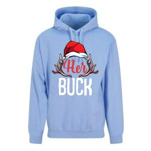 Her Buck His Doe Couples Matching Merry Christmas Unisex Surf Hoodie