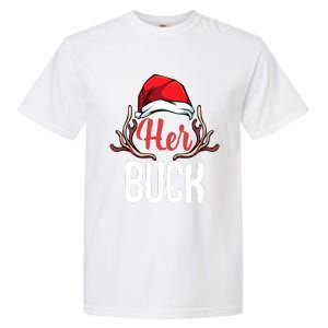 Her Buck His Doe Couples Matching Merry Christmas Garment-Dyed Heavyweight T-Shirt