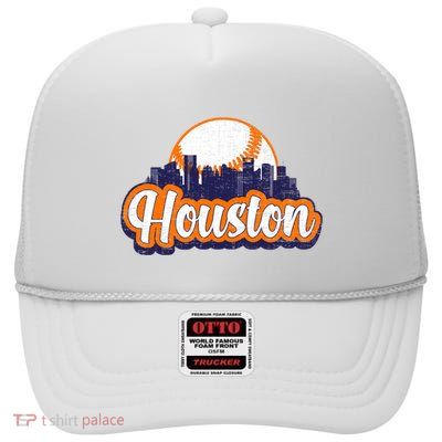 Houston Baseball High Crown Mesh Back Trucker Hat
