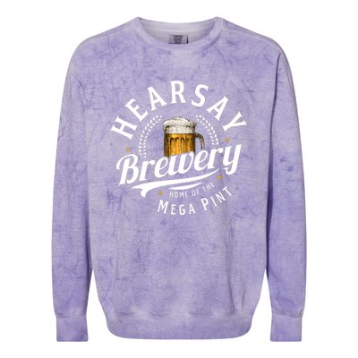 Hearsay Brewery Home Of The Mega Pint Beer Funny Colorblast Crewneck Sweatshirt