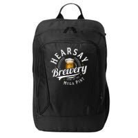 Hearsay Brewery Home Of The Mega Pint Beer Funny City Backpack