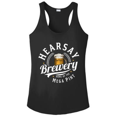 Hearsay Brewery Home Of The Mega Pint Beer Funny Ladies PosiCharge Competitor Racerback Tank