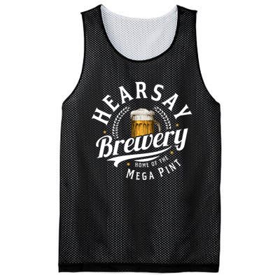 Hearsay Brewery Home Of The Mega Pint Beer Funny Mesh Reversible Basketball Jersey Tank