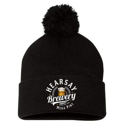 Hearsay Brewery Home Of The Mega Pint Beer Funny Pom Pom 12in Knit Beanie