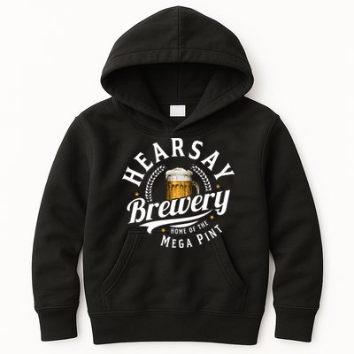 Hearsay Brewery Home Of The Mega Pint Beer Funny Kids Hoodie