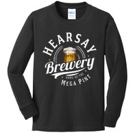 Hearsay Brewery Home Of The Mega Pint Beer Funny Kids Long Sleeve Shirt