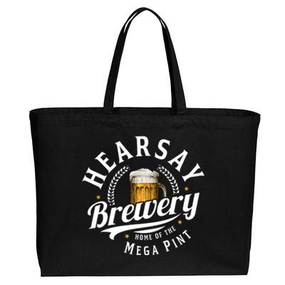 Hearsay Brewery Home Of The Mega Pint Beer Funny Cotton Canvas Jumbo Tote