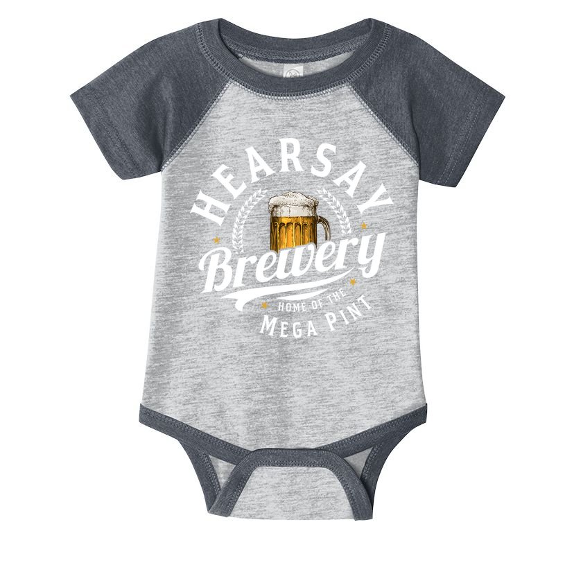Hearsay Brewery Home Of The Mega Pint Beer Funny Infant Baby Jersey Bodysuit