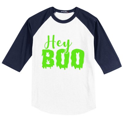 Hey Boo Halloween Costume Gift Baseball Sleeve Shirt