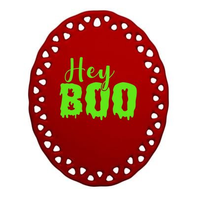 Hey Boo Halloween Costume Gift Ceramic Oval Ornament