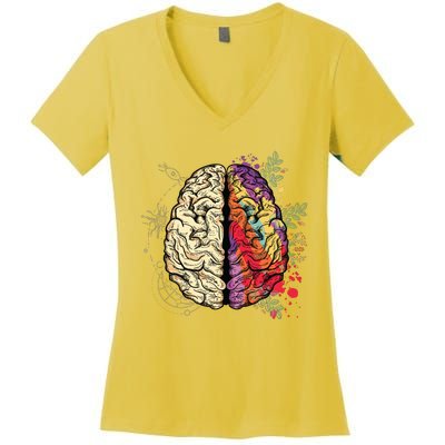 Human Brain Women's V-Neck T-Shirt