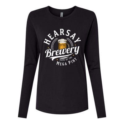 Hearsay Brewery Home Of The Mega Pint Beer Funny Johnny Depp Womens Cotton Relaxed Long Sleeve T-Shirt