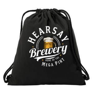 Hearsay Brewery Home Of The Mega Pint Beer Funny Johnny Depp Drawstring Bag