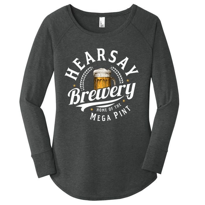 Hearsay Brewery Home Of The Mega Pint Beer Funny Johnny Depp Women's Perfect Tri Tunic Long Sleeve Shirt