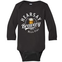 Hearsay Brewery Home Of The Mega Pint Beer Funny Johnny Depp Baby Long Sleeve Bodysuit