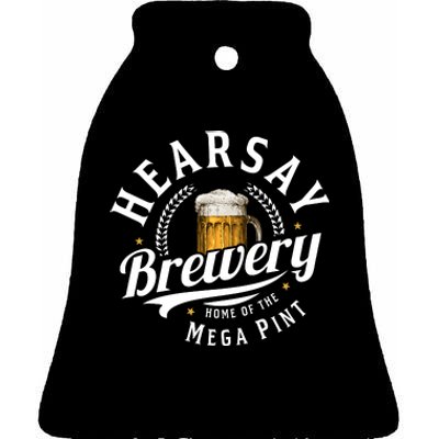 Hearsay Brewery Home Of The Mega Pint Beer Funny Johnny Depp Ceramic Bell Ornament