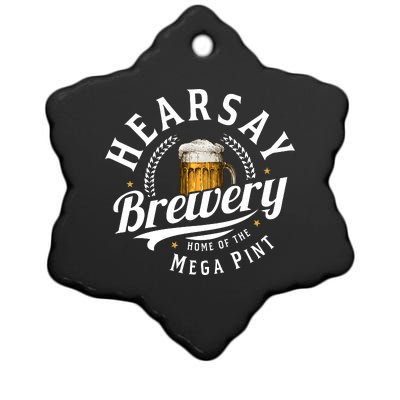 Hearsay Brewery Home Of The Mega Pint Beer Funny Johnny Depp Ceramic Star Ornament