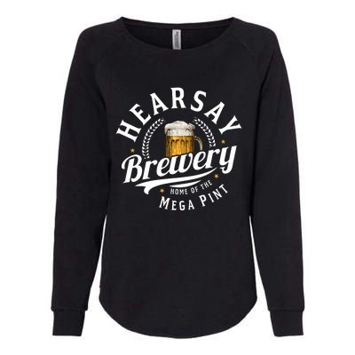 Hearsay Brewery Home Of The Mega Pint Beer Funny Johnny Depp Womens California Wash Sweatshirt