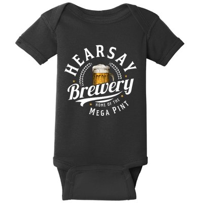 Hearsay Brewery Home Of The Mega Pint Beer Funny Johnny Depp Baby Bodysuit