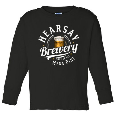 Hearsay Brewery Home Of The Mega Pint Beer Funny Johnny Depp Toddler Long Sleeve Shirt