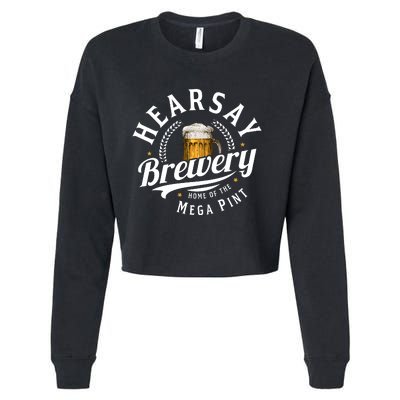 Hearsay Brewery Home Of The Mega Pint Beer Funny Johnny Depp Cropped Pullover Crew