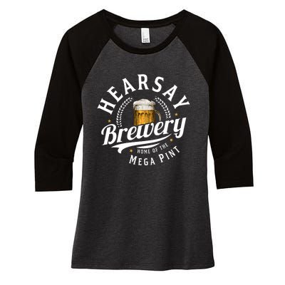 Hearsay Brewery Home Of The Mega Pint Beer Funny Johnny Depp Women's Tri-Blend 3/4-Sleeve Raglan Shirt