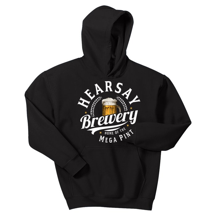 Hearsay Brewery Home Of The Mega Pint Beer Funny Johnny Depp Kids Hoodie