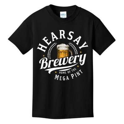 Hearsay Brewery Home Of The Mega Pint Beer Funny Johnny Depp Kids T-Shirt