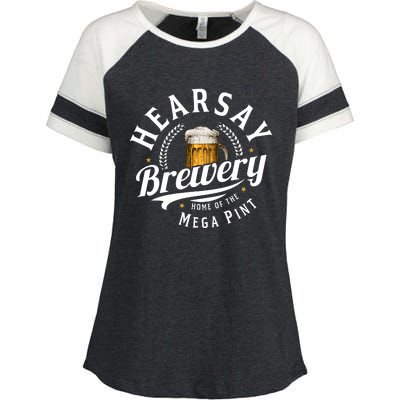 Hearsay Brewery Home Of The Mega Pint Beer Funny Johnny Depp Enza Ladies Jersey Colorblock Tee