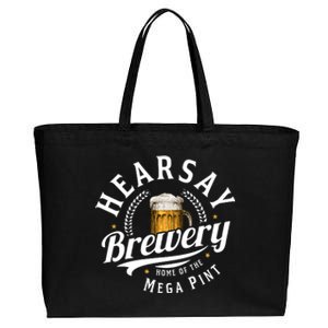 Hearsay Brewery Home Of The Mega Pint Beer Funny Johnny Depp Cotton Canvas Jumbo Tote