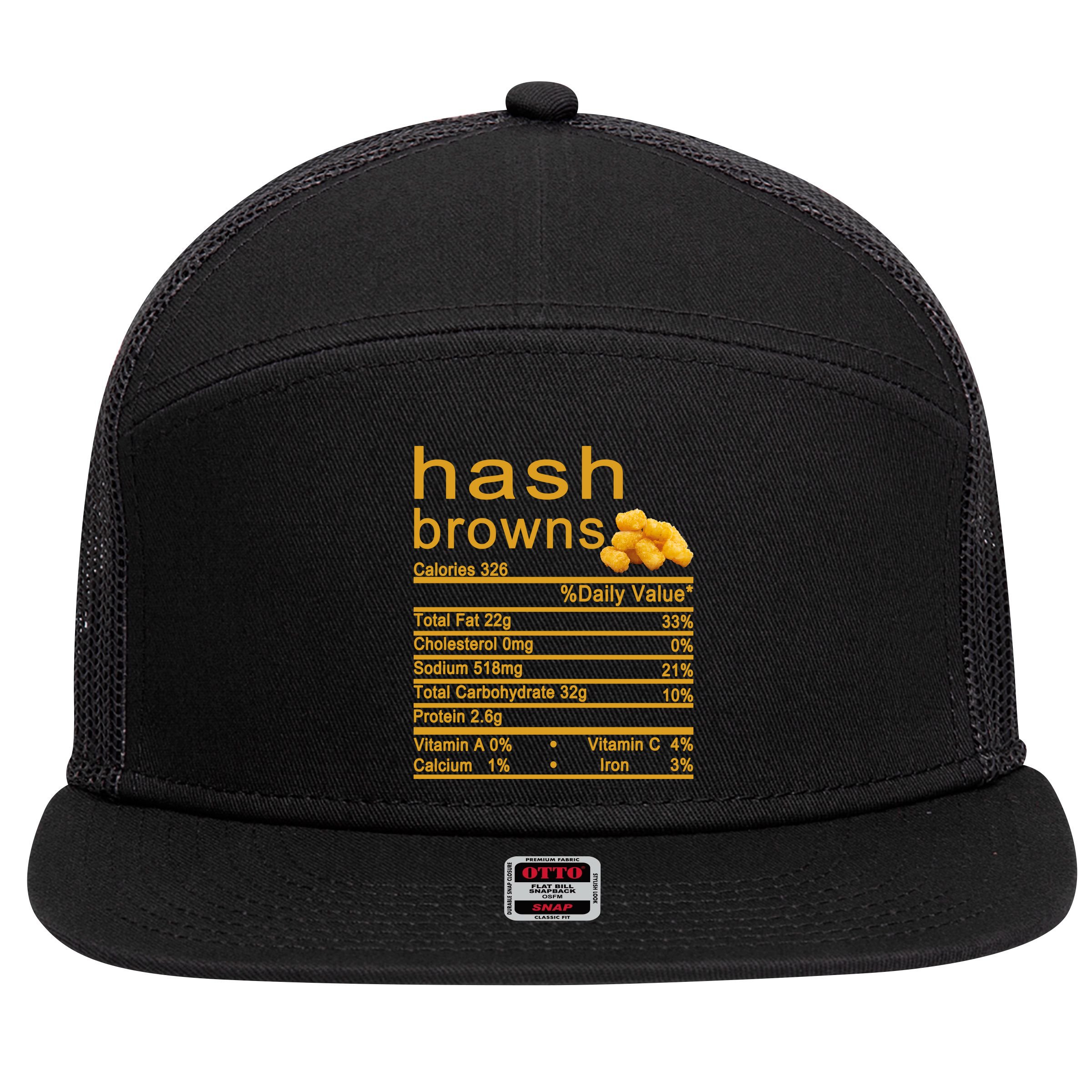 Hash Browns 7 Panel Mesh Trucker Snapback Hat