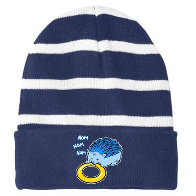 Hungry Blue Hedgehog Striped Beanie with Solid Band