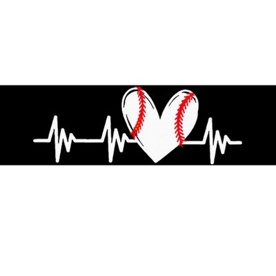 Heart Baseball Heartbeat Love Bumper Sticker