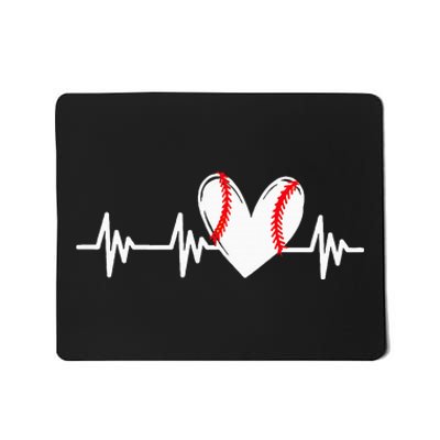 Heart Baseball Heartbeat Love Mousepad