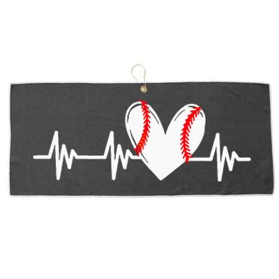 Heart Baseball Heartbeat Love Large Microfiber Waffle Golf Towel