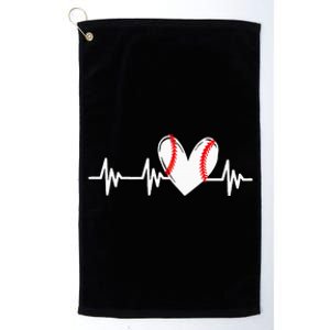 Heart Baseball Heartbeat Love Platinum Collection Golf Towel