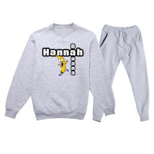 Hannah Banana Hannah Name Premium Crewneck Sweatsuit Set