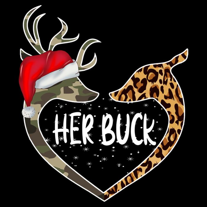 Her Buck His Doe Reindeer Christmas Funny Matching Couples Sustainable Bucket Hat