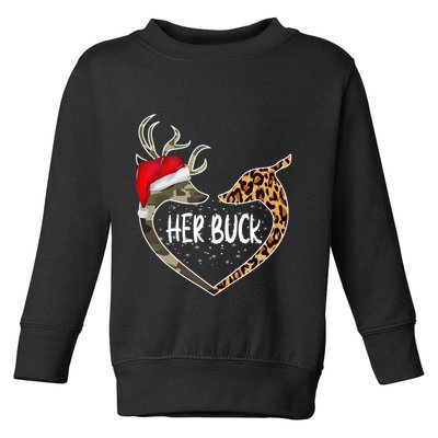 Her Buck His Doe Reindeer Christmas Funny Matching Couples Toddler Sweatshirt