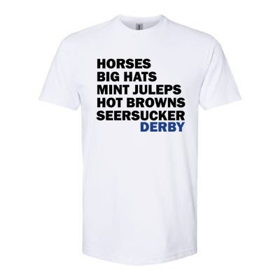 Horses Big Hats Mint Juleps Hot Browns Seersucker Derby Cute Gift Softstyle® CVC T-Shirt