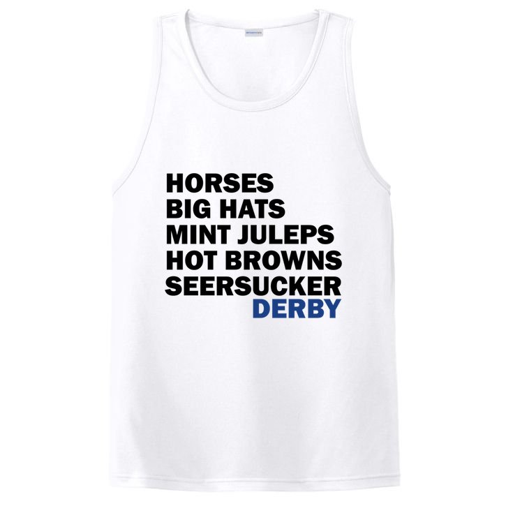 Horses Big Hats Mint Juleps Hot Browns Seersucker Derby Cute Gift PosiCharge Competitor Tank