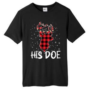 Her Buck His Doe Reindeer Christmas Matching Couples Christmas Tall Fusion ChromaSoft Performance T-Shirt