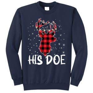 Her Buck His Doe Reindeer Christmas Matching Couples Christmas Sweatshirt