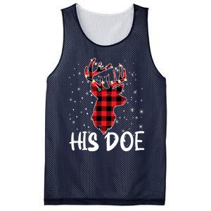 Her Buck His Doe Reindeer Christmas Matching Couples Christmas Mesh Reversible Basketball Jersey Tank