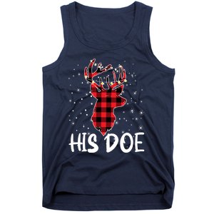 Her Buck His Doe Reindeer Christmas Matching Couples Christmas Tank Top